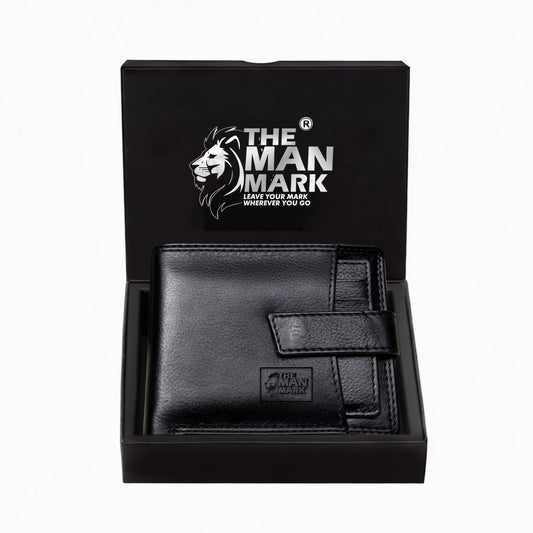 Elegant (Black) with Extra card Holder Premium Leather Wallet - 5 Card Slots, 2 Currency Pockets, 2, ID Window, RFID Protection - Perfect Gift for Birthday, Valentine's Day, Father's Day, Brother's Day, Anniversary, Rakhi, Diwali etc