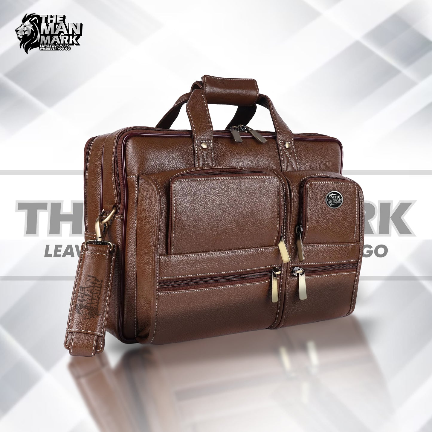 Genuine Leather Office Bag for Men - Fits Up to 16 Inch Laptop Mac Book