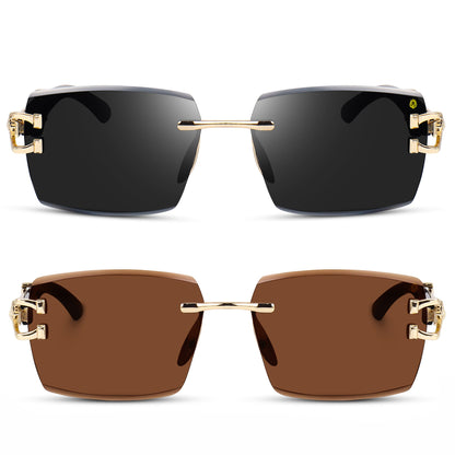 Alpha Rider Black & Brown Sunglasses Combo Pack for Men