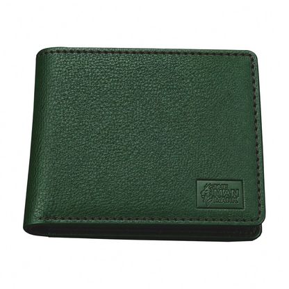 Green Executive Mark  Premium Leather Wallet - 7 Card Slots, 2 Currency Pockets, RFID Protection - Perfect Gift for Birthday, Valentine's Day, Father's Day, Brother's Day, Anniversary, Rakhi, Diwali etc