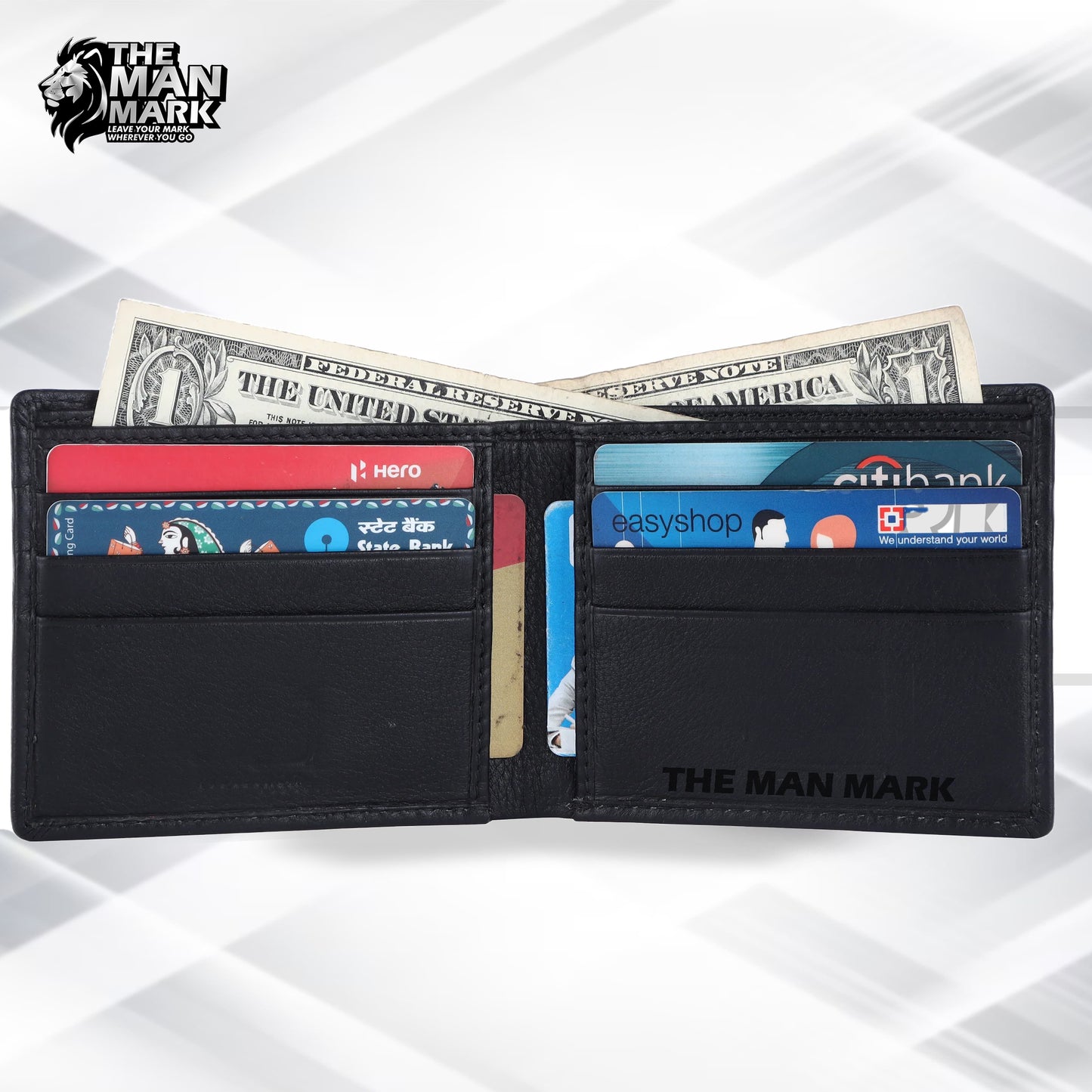 Genuine Napa Leather Bi-Fold Wallet for Men - RFID Protected - 6 Card Slots, 2 Hidden Pockets, 2 Currency Slots - Gift for Him