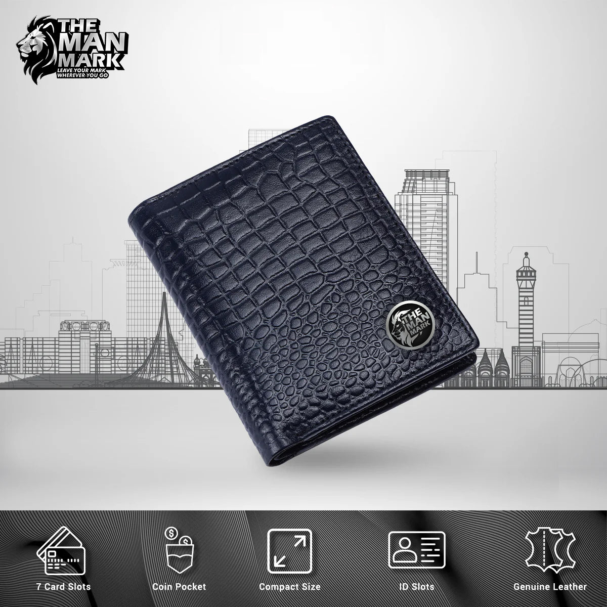 Genuine Leather Money Wallet for Men, RFID Protected - Bi-Fold