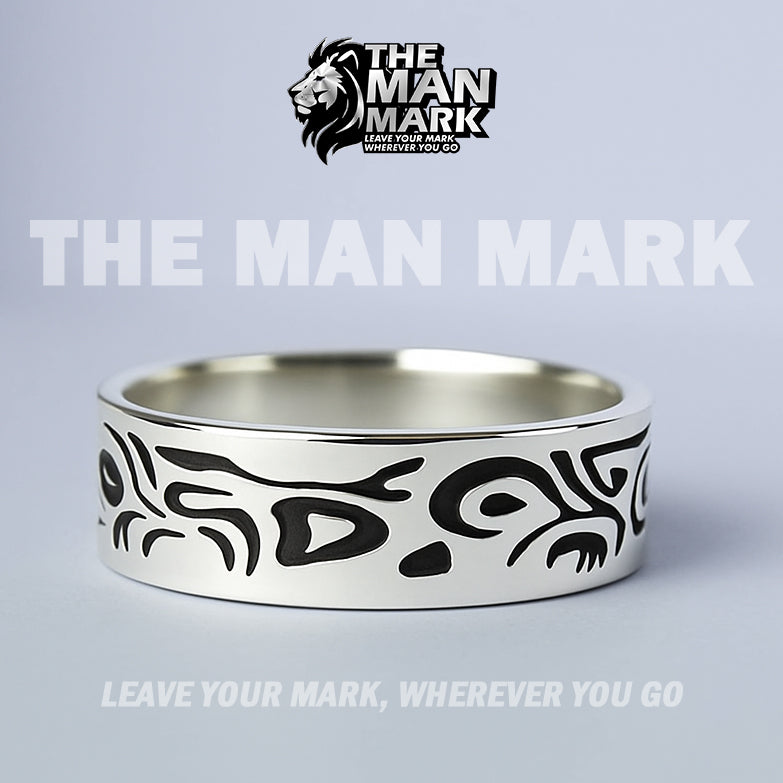 Tribal Steel Ring for Men