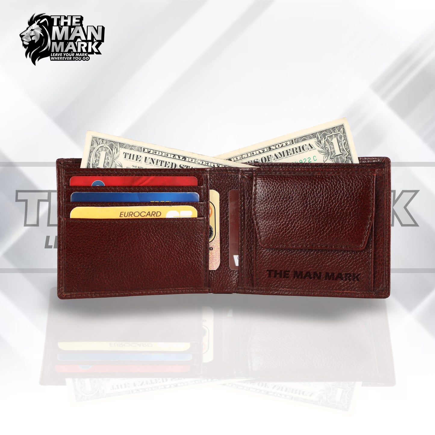 Genuine Leather Wallet for Men - RFID Protected Leather Men's Wallet with 6 ATM Credit Debit Card