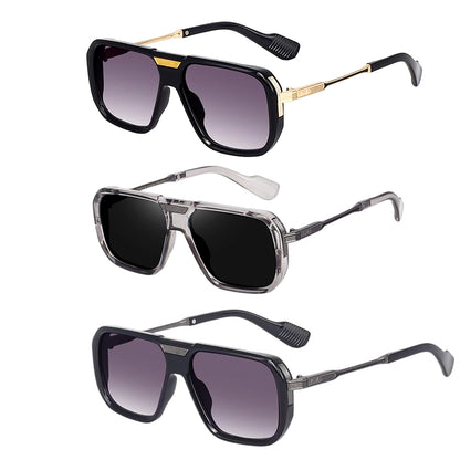 Alpha Vision Men’s Sunglasses – Gold, Silver & Grey 3-Color Combo Pack | UV400 Protection, Impact Resistant, Lightweight & Premium Stylish Sunglasses