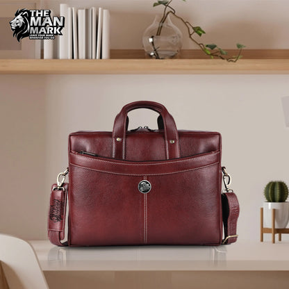 Leather Laptop Messenger Bag for Men with Multiple Compartments - Fits up to 16 Inch Laptop - 1 Year Warranty