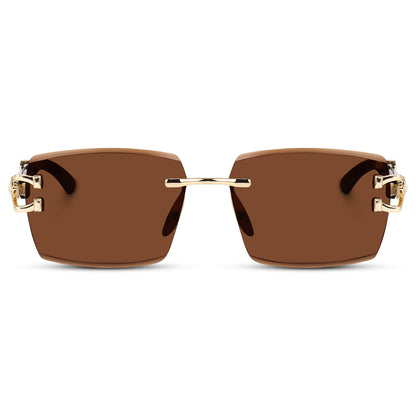 Alpha Rider Rimless Square Sunglasses