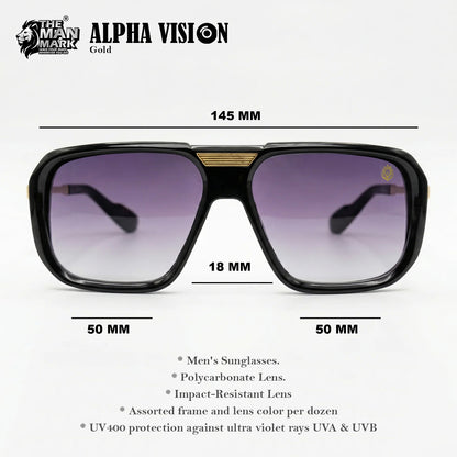 Alpha Vision Sunglasses for Men – Silver & Gold Color Combo Pack | UV400 Protection | Premium Square Frame | Stylish & Lightweight Eyewear