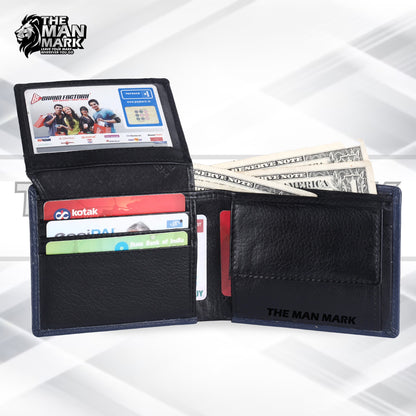 Men's Wallet - Genuine Leather Bifold Money Wallet with RFID Protection - Black Wallet for Men - 5 Card