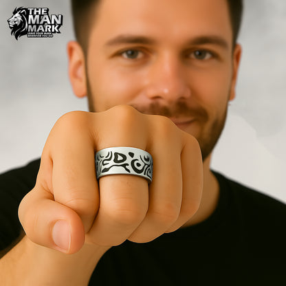 Tribal Steel Ring for Men