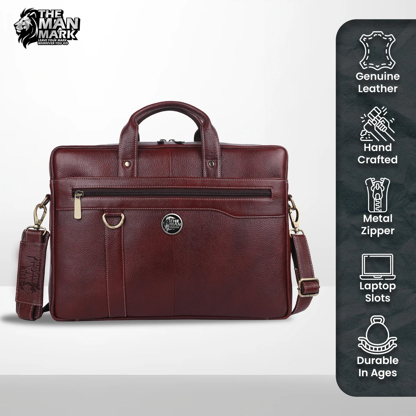 Genuine Leather Office Laptop Bags - Fits MacBook, Notebook up to 16 Inch - 1 Year Warranty