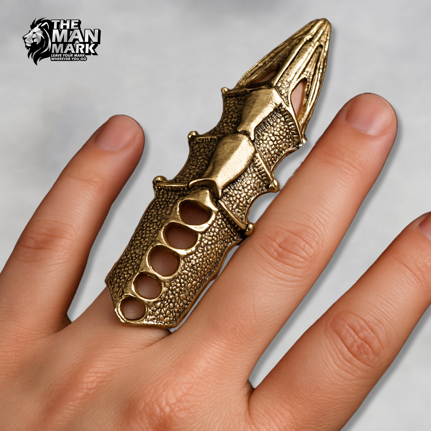The Man Mark Dragon Claw Knuckle Armor Ring for Men