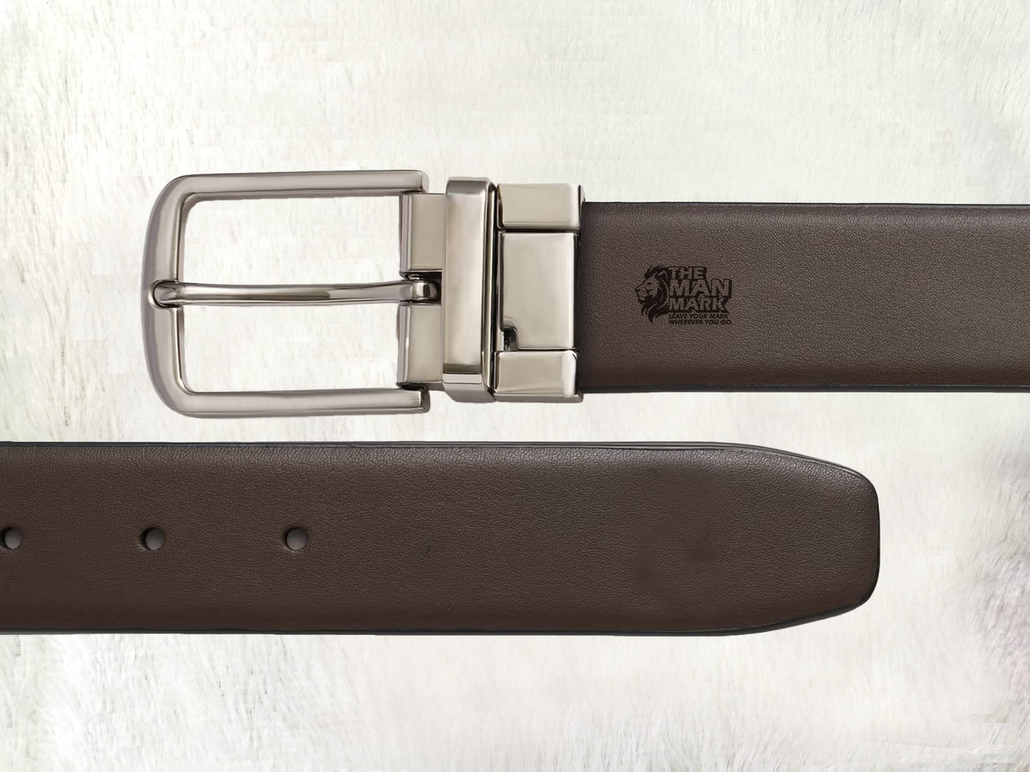 Dark Brown Leather Reversible Belt