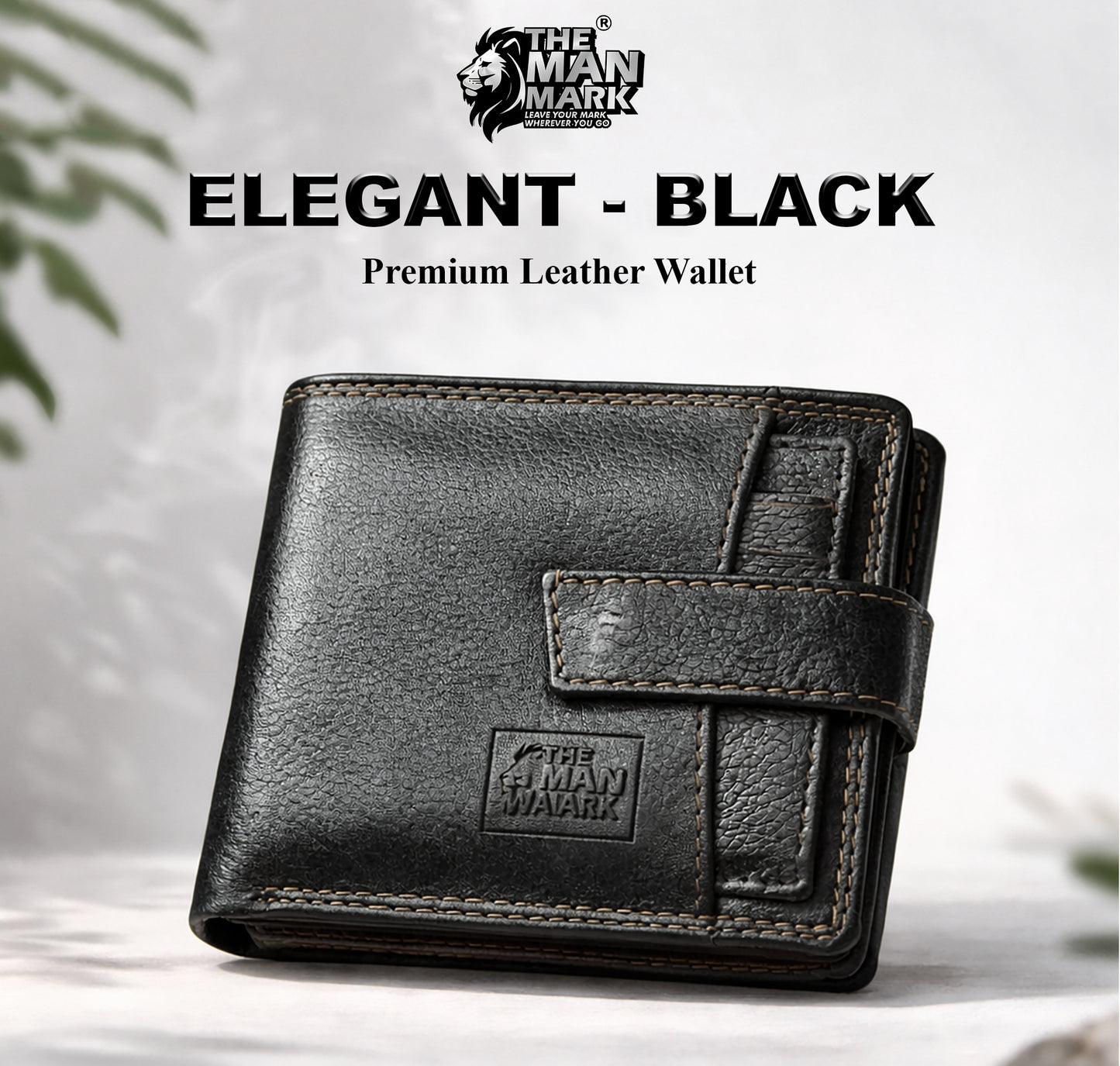 Elegant (Black) with Extra card Holder Premium Leather Wallet - 5 Card Slots, 2 Currency Pockets, 2, ID Window, RFID Protection - Perfect Gift for Birthday, Valentine's Day, Father's Day, Brother's Day, Anniversary, Rakhi, Diwali etc