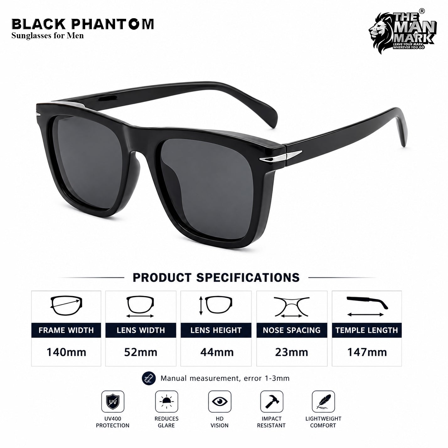 Black Phantom Sunglasses for Men