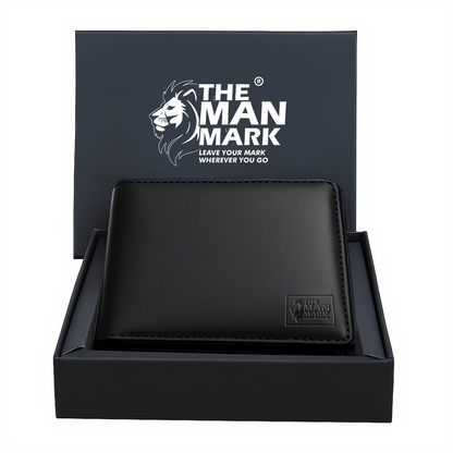 Black Executive Mark  Leather Wallet & Elite Office Belt Combo for Men