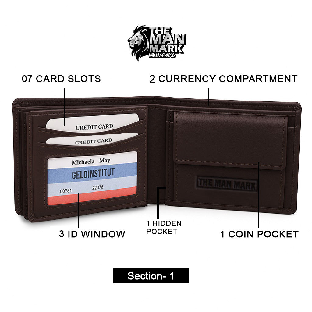 Executive Mark Leather  Wallet & Executive Line Belt Combo for Men