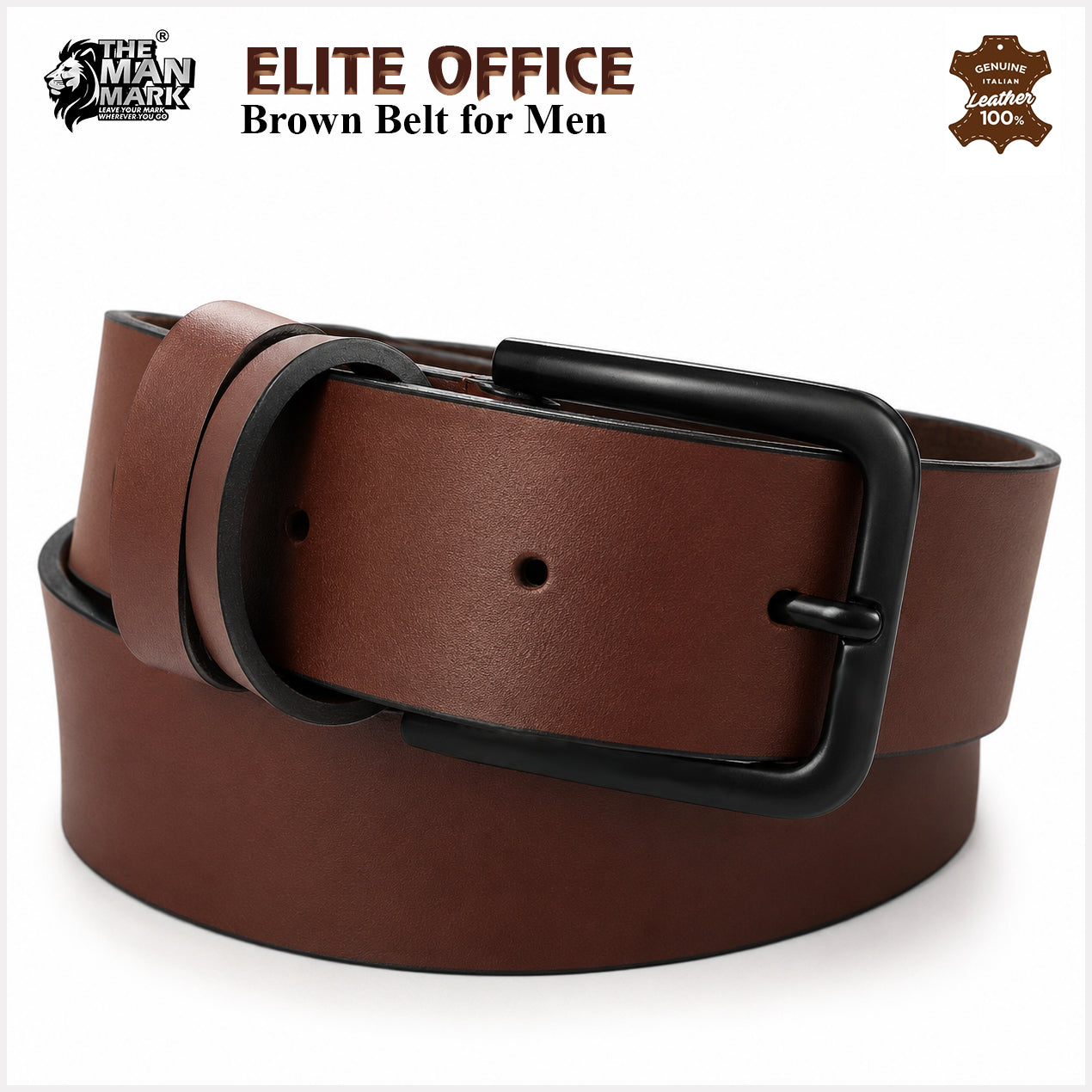 Executive Mark Wallet, Alpha Vision Gold Sunglasses & Elite Office Brown Belt – Premium Gift Combo for Men
