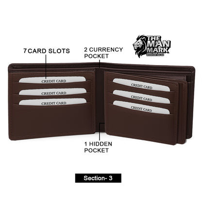 Executive Mark Leather  Wallet & Executive Line Belt Combo for Men