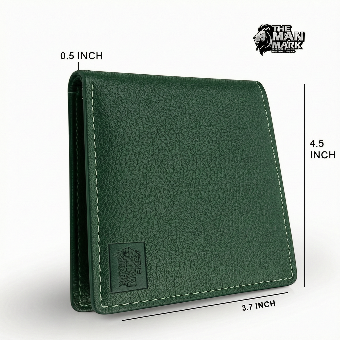 Green Executive Mark  Premium Leather Wallet - 7 Card Slots, 2 Currency Pockets, RFID Protection - Perfect Gift for Birthday, Valentine's Day, Father's Day, Brother's Day, Anniversary, Rakhi, Diwali etc