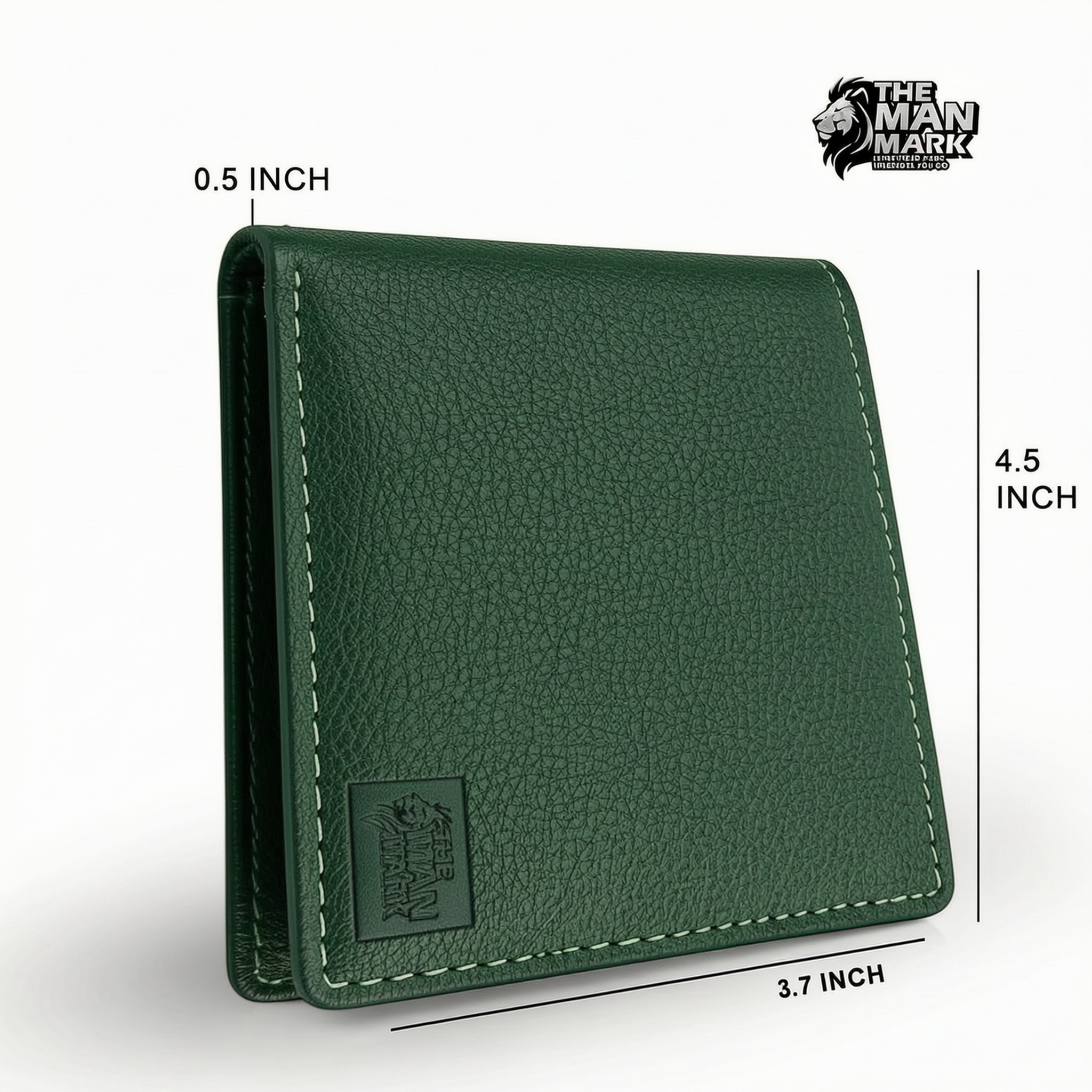 Green Executive Mark  Premium Leather Wallet - 7 Card Slots, 2 Currency Pockets, RFID Protection - Perfect Gift for Birthday, Valentine's Day, Father's Day, Brother's Day, Anniversary, Rakhi, Diwali etc