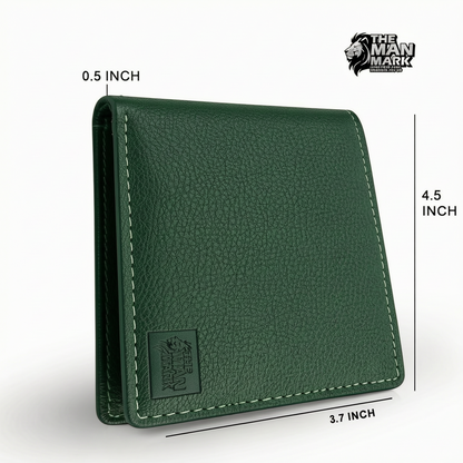 Green Executive Mark  Premium Leather Wallet - 7 Card Slots, 2 Currency Pockets, RFID Protection - Perfect Gift for Birthday, Valentine's Day, Father's Day, Brother's Day, Anniversary, Rakhi, Diwali etc