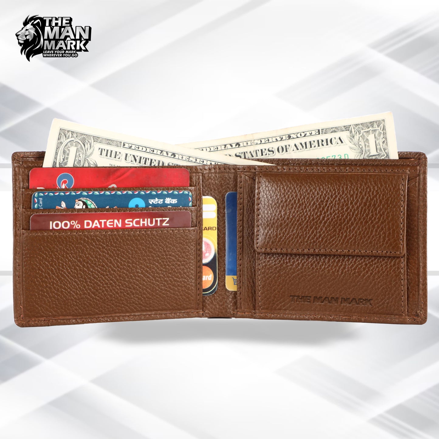 Original Leather Wallet for Men - RFID Protected - 5 Card Slots - Gift for Valentine's Day, Father’s Day