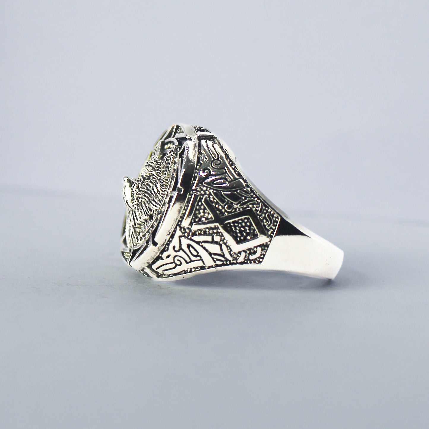 VIKING WARRIOR WOLF SILVER - COPPER Ring for Men & Boys