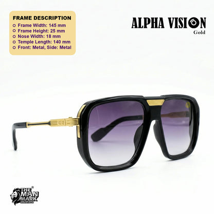 Alpha Vision Sunglasses for Men – Silver & Gold Color Combo Pack | UV400 Protection | Premium Square Frame | Stylish & Lightweight Eyewear
