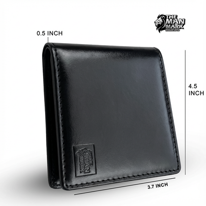 Black Executive Mark  Premium Leather Wallet - 7 Card Slots, 2 Currency Pockets, RFID Protection - Perfect Gift for Birthday, Valentine's Day, Father's Day, Brother's Day, Anniversary, Rakhi, Diwali etc