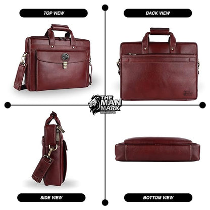 Genuine Leather Laptop Messenger Bag For Men - It Comes With 1 Year Warranty