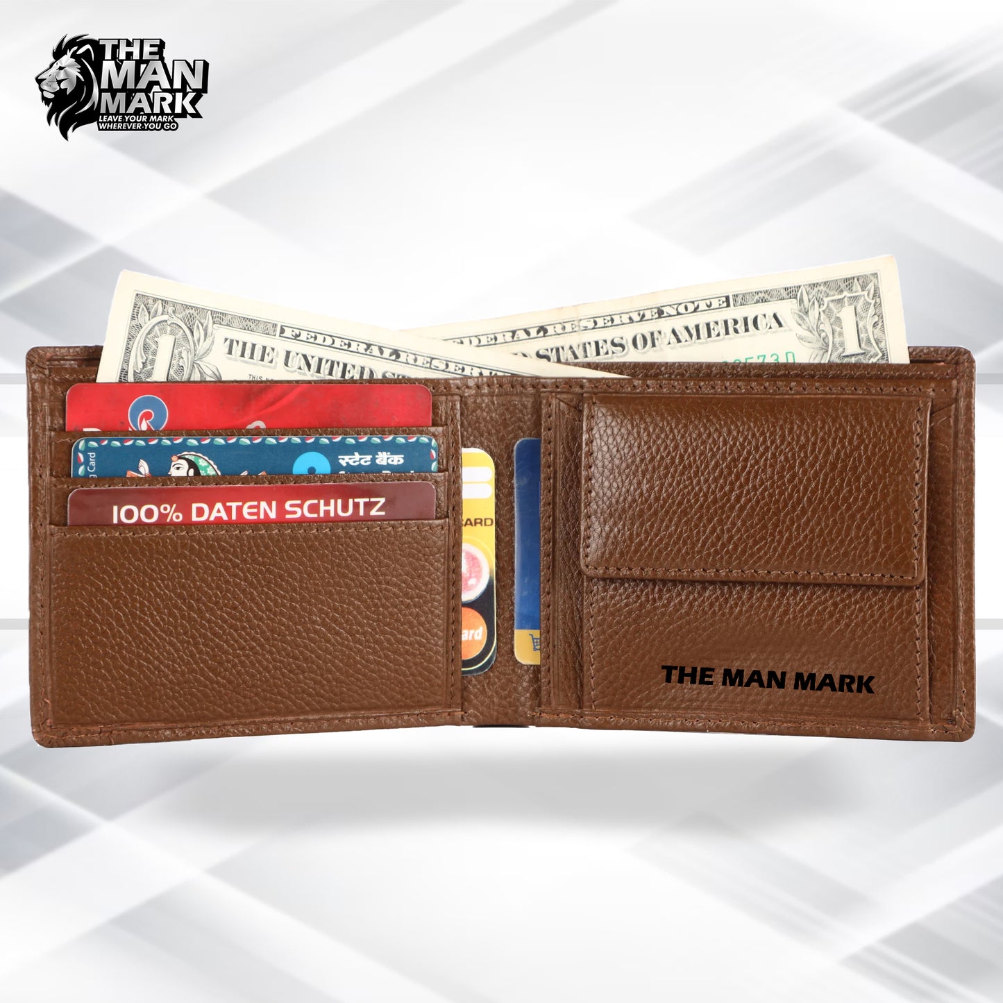 Original Leather Wallet for Men - RFID Protected - 5 Card Slots - Gift for Valentine's Day, Father’s Day