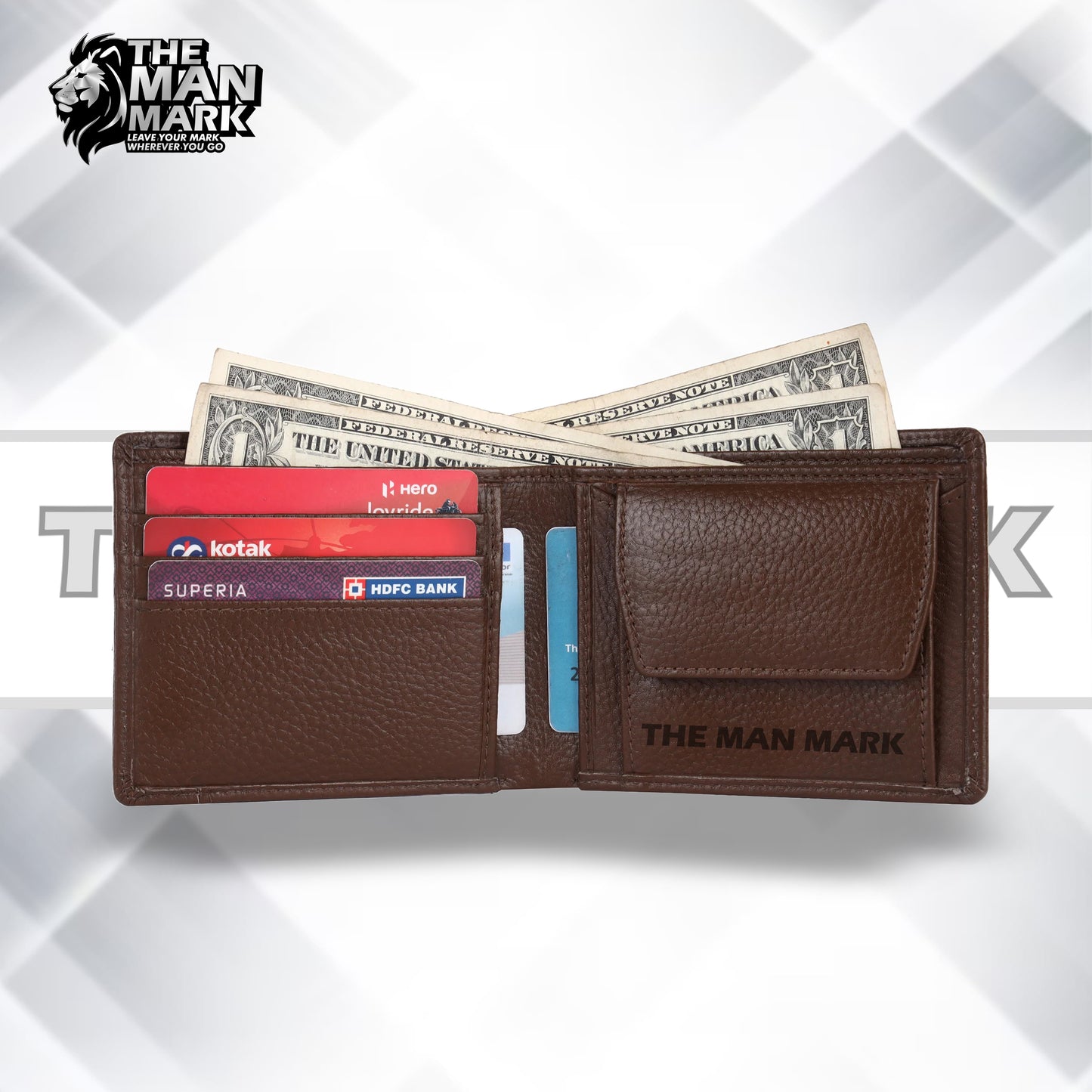 Genuine Leather Wallet for Men - RFID Protected Leather Men's Wallet with 6 ATM Credit Debit Card