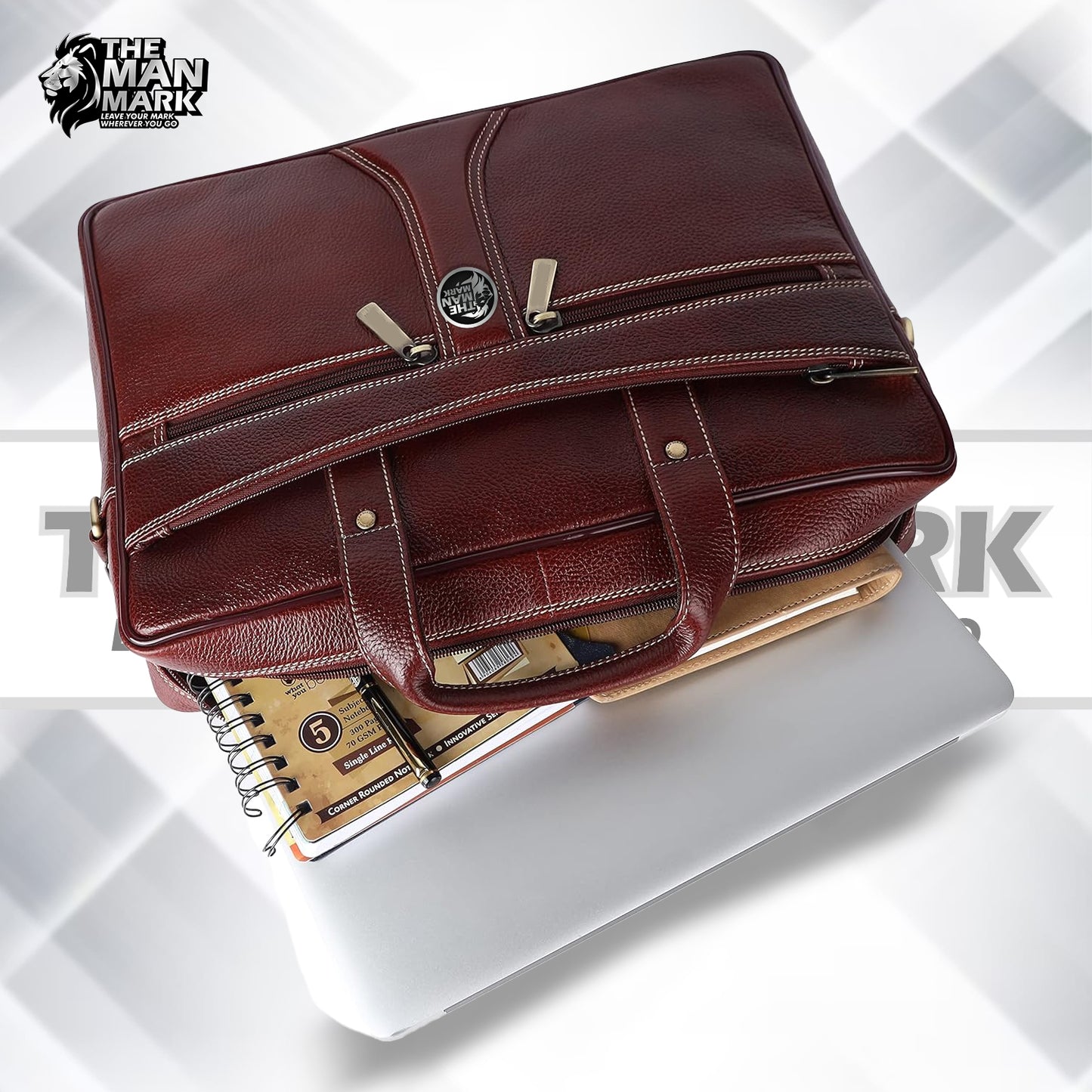 Leather Laptop Office Bag for Men - Messenger Shoulder Bag - Fits 1415.616 Inch Laptop