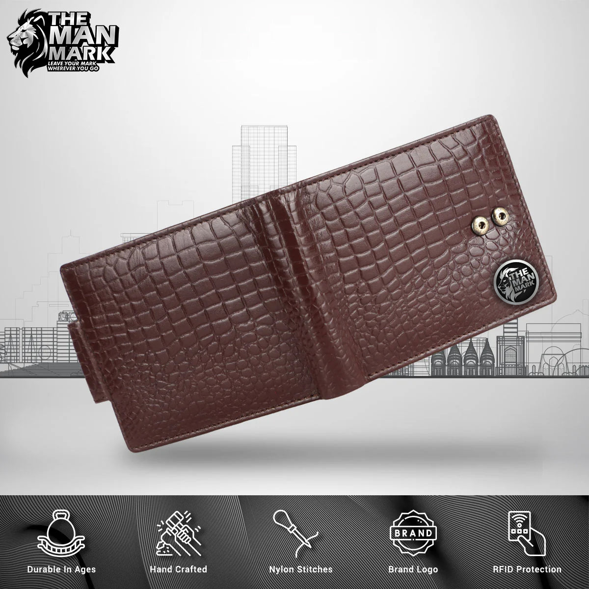 RFID Protected Genuine Leather Wallet for Mens - 7 Card Slots, Zipper Coin Pocket - Gift for Him on Any Occasion