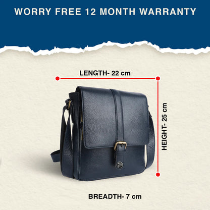 Genuine Leather Premium Sling Crossbody Bag For Men - 1 Year Warranty