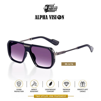 Black Executive Mark Wallet, Alpha Vision SI Sunglasses & Elite Office Black Belt – Premium Gift Combo for Men