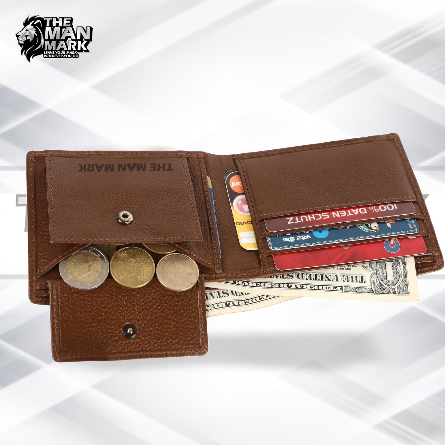 Original Leather Wallet for Men - RFID Protected - 5 Card Slots - Gift for Valentine's Day, Father’s Day