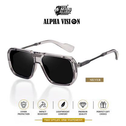 Alpha Vision Men’s Sunglasses – Gold, Silver & Grey 3-Color Combo Pack | UV400 Protection, Impact Resistant, Lightweight & Premium Stylish Sunglasses