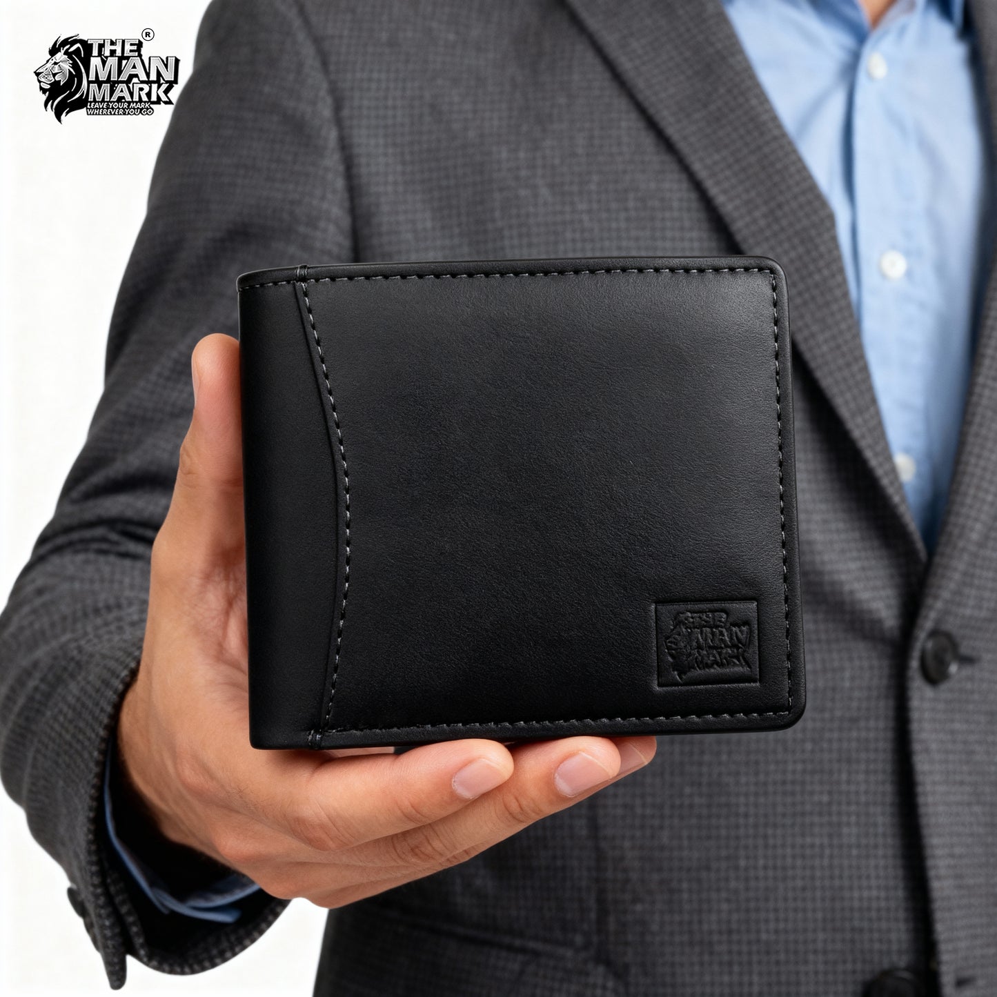 Classic Trio (Black) Pu Leather Wallet- 3 Card Slots, 2 Currency Pockets, 2 ID Window, RFID Protection - Perfect Gift for Birthday, Valentine's Day, Father's Day, Brother's Day, Anniversary, Rakhi, Diwali etc.