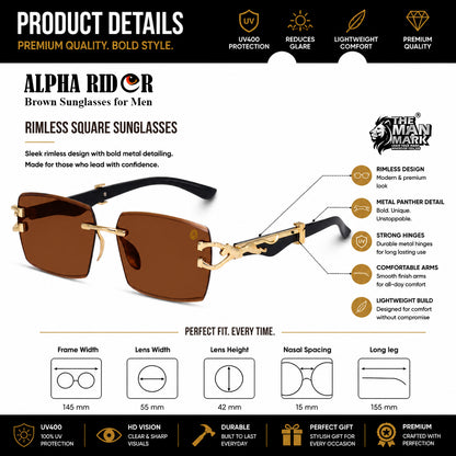 Brown Sentinel Wallet, Alpha Rider Brown Sunglasses & Professional Edge Brown Belt – Premium Gift Combo for Men