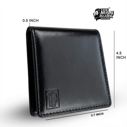 Black Executive Mark  Premium Leather Wallet - 7 Card Slots, 2 Currency Pockets, RFID Protection - Perfect Gift for Birthday, Valentine's Day, Father's Day, Brother's Day, Anniversary, Rakhi, Diwali etc