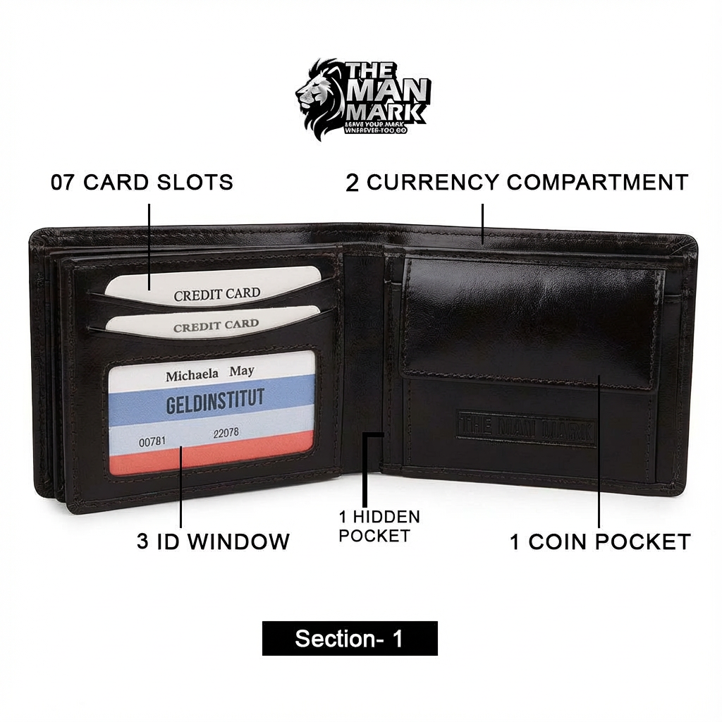 Black Executive Mark  Leather Wallet & Elite Office Belt Combo for Men