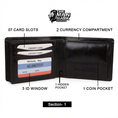 Black Executive Mark  Leather Wallet & Elite Office Belt Combo for Men