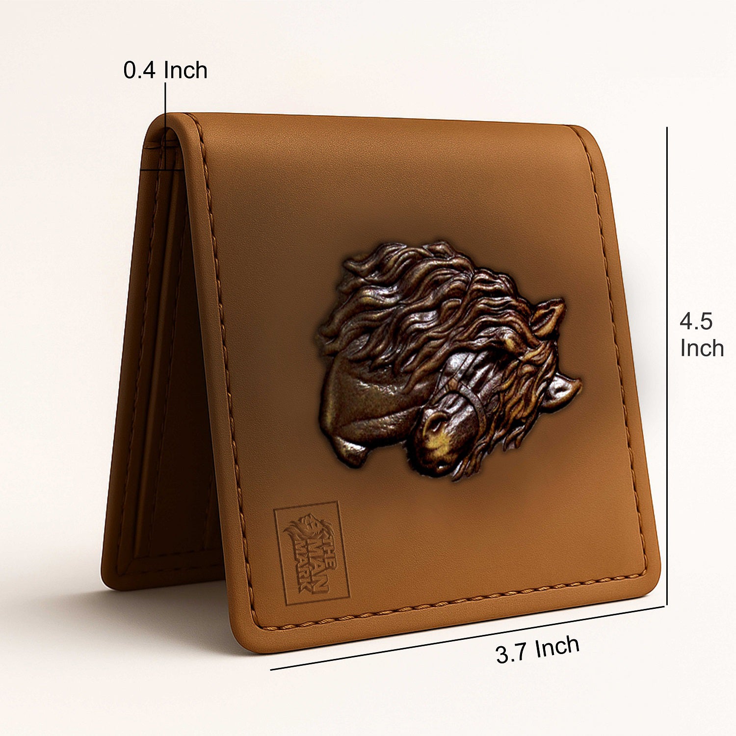Golden Mustang Premium Leather Wallet - 4 Card Slots, 2 Currency Pockets, RFID Protection - Perfect Gift for Birthday, Valentine's Day, Father's Day, Brother's Day, Anniversary, Rakhi, Diwali etc