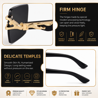 Alpha Rider Rimless Square Sunglasses