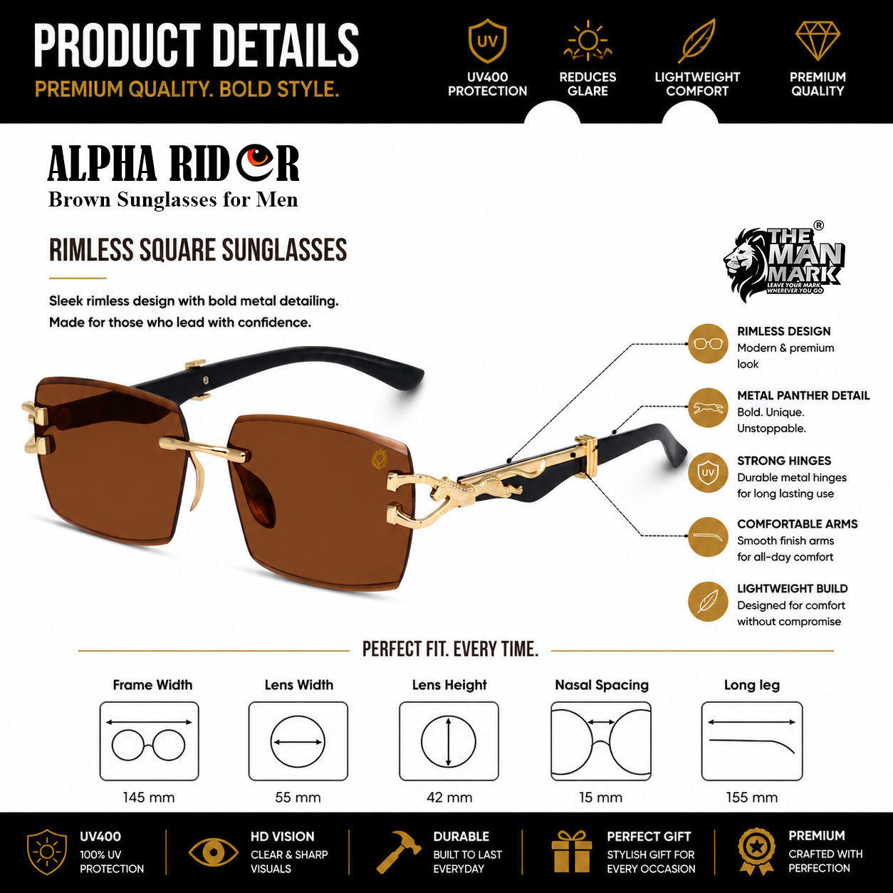 Alpha Rider Black & Brown Sunglasses Combo Pack for Men