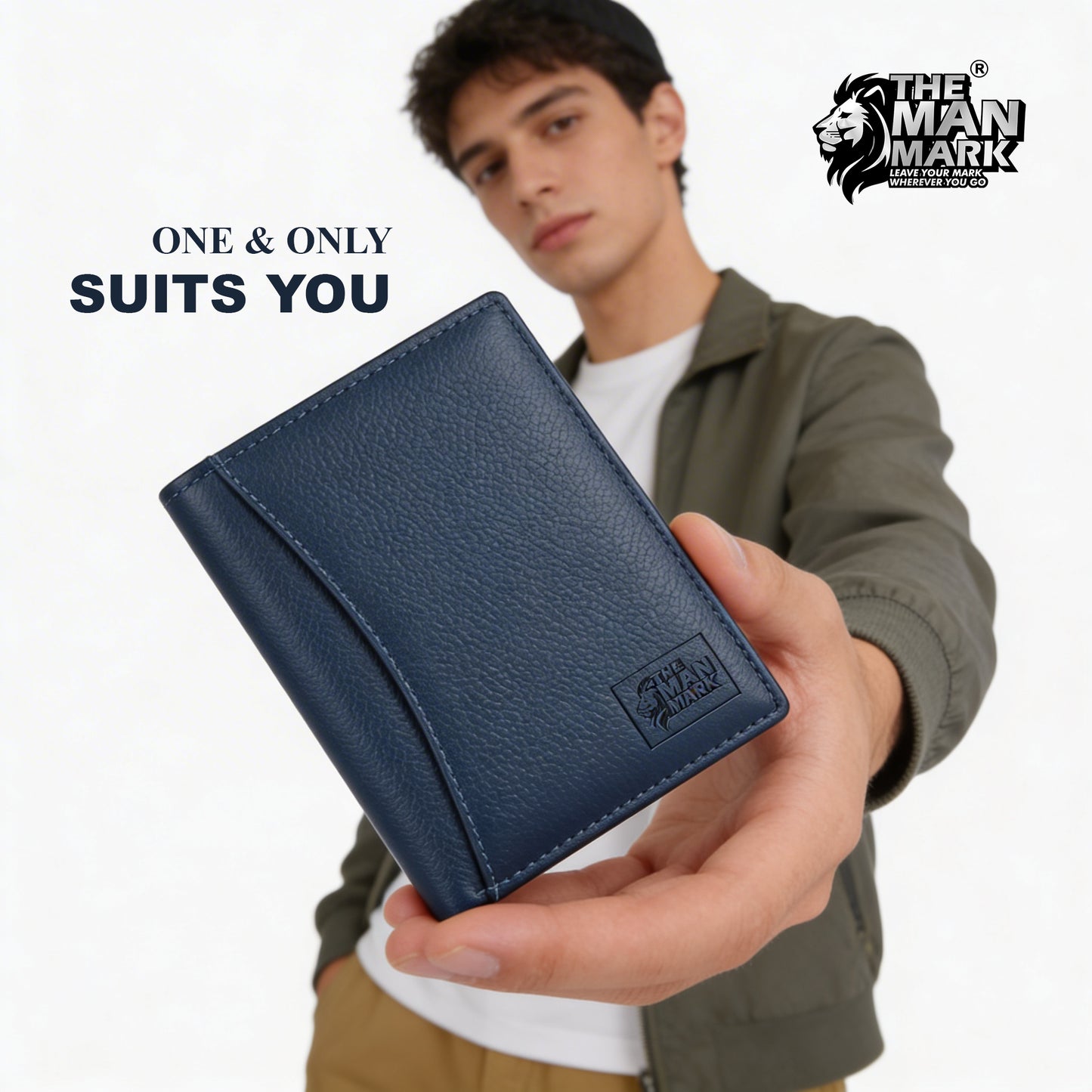 Elite (Blue) Premium Leather Wallet - 8 Card Slots, 2 Currency Pockets, 2, ID Window, RFID Protection - Perfect Gift for Birthday, Valentine's Day, Father's Day, Brother's Day, Anniversary, Rakhi, Diwali etc