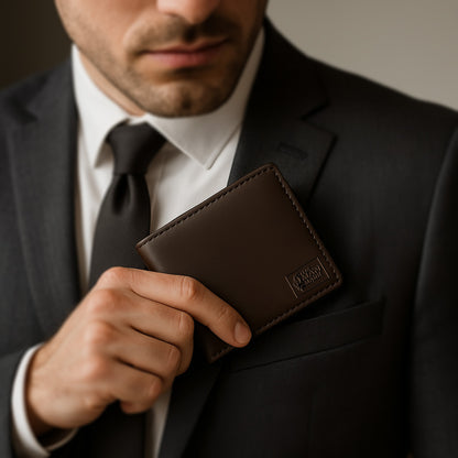 Executive Mark  Premium Leather Wallet - 7 Card Slots, 2 Currency Pockets, RFID Protection - Perfect Gift for Birthday, Valentine's Day, Father's Day, Brother's Day, Anniversary, Rakhi, Diwali etc