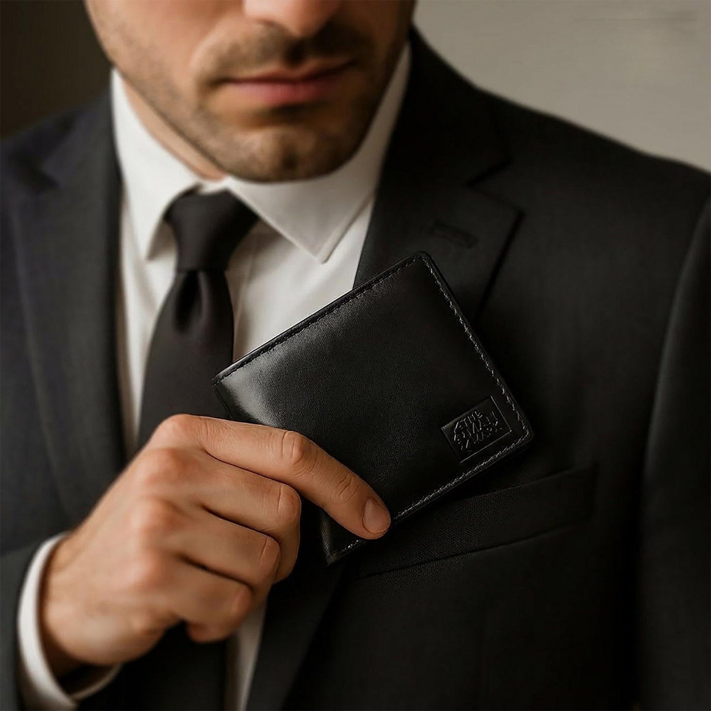 Black Executive Mark  Premium Leather Wallet - 7 Card Slots, 2 Currency Pockets, RFID Protection - Perfect Gift for Birthday, Valentine's Day, Father's Day, Brother's Day, Anniversary, Rakhi, Diwali etc